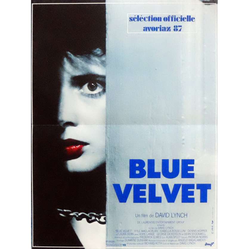BLUE VELVET Movie Poster  15x21 in. French - 1986 - David Lynch, Isabella Rosselini