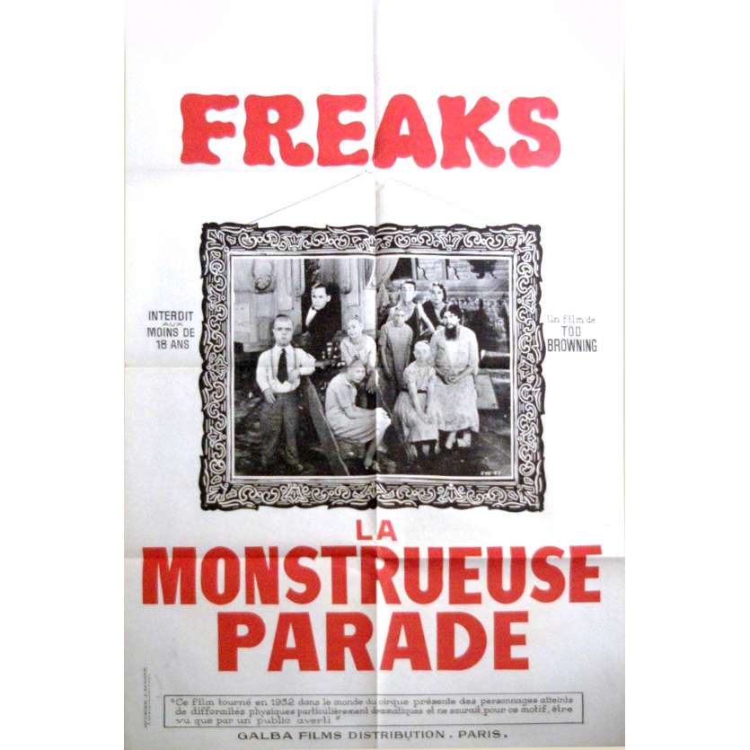 FREAKS French Movie Poster '60 FR Rare! Tod Browning Vintage 