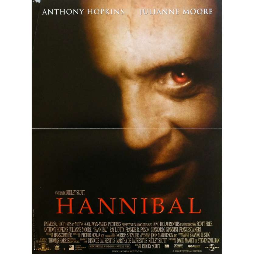 HANNIBAL Movie Poster 15x21 in. French - 2001 - Ridley Scott, Anthony Hopkins