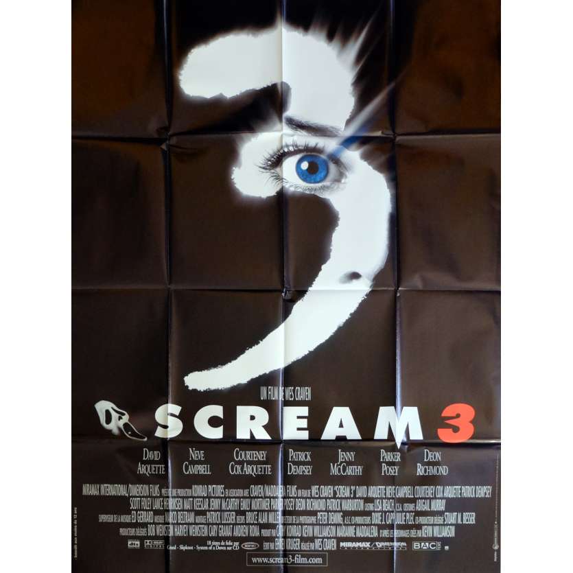 SCREAM 3 Affiche de film  120x160 cm - 2000 - Neve Campbell, Wes Craven