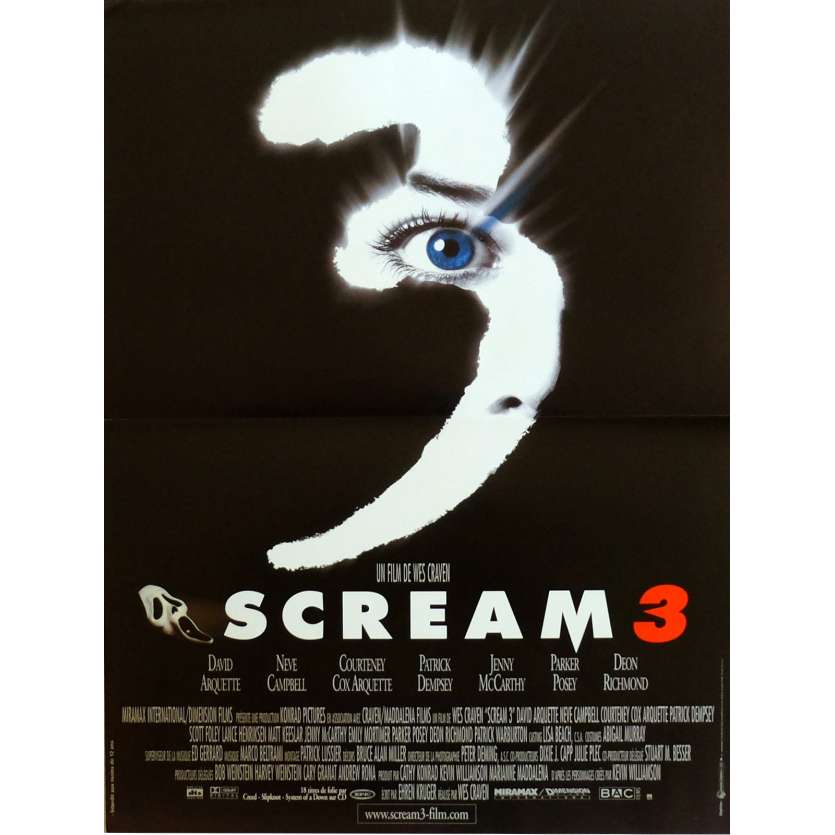 SCREAM 3 Affiche de film  40x60 cm - 2000 - Neve Campbell, Wes Craven