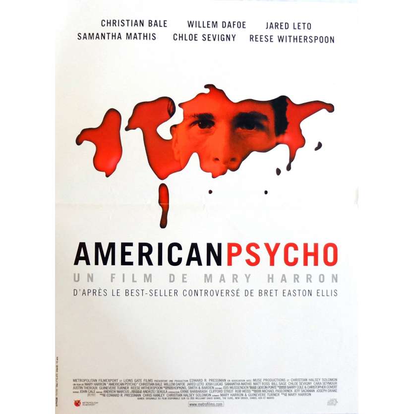 AMERICAN PSYCHO Movie Poster 15x21 in. French - 2000 - Marry Harron, Christian Bale