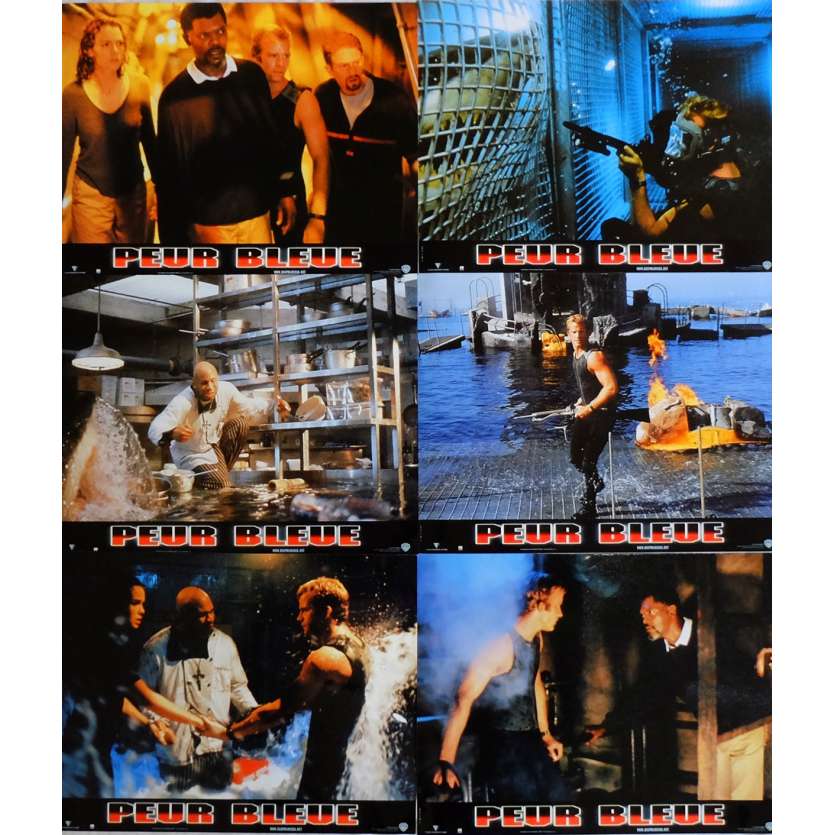 DEEP BLUE SEA Lobby Cards x6 9x12 in. French - 1999 - Renny Harlin, Thomas Jane