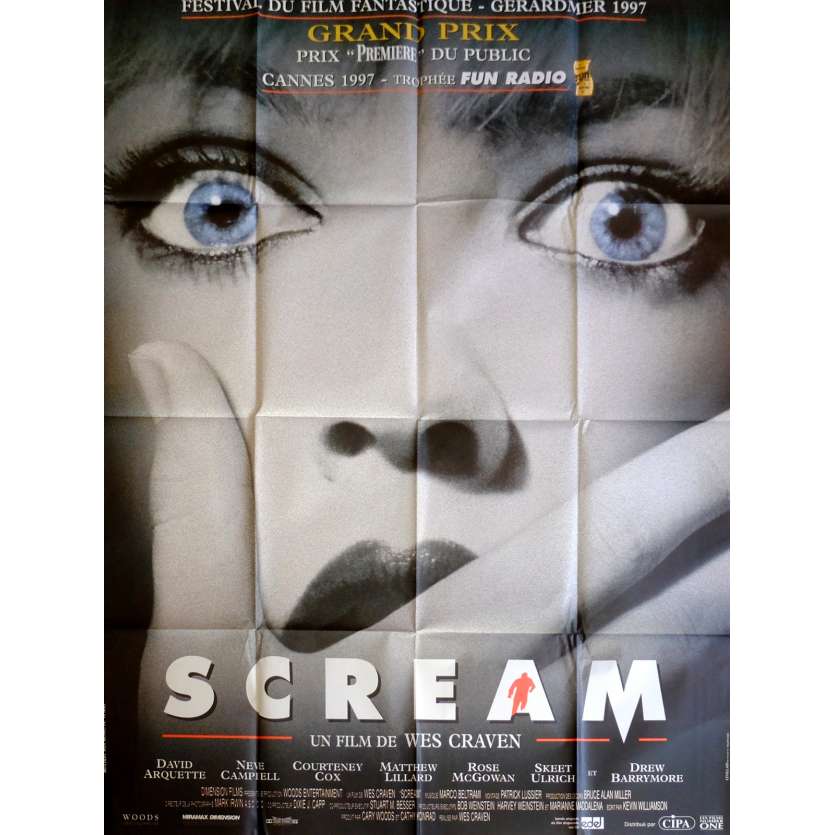 SCREAM Affiche de film 120x160 cm - 1996 - Neve Campbell, Wes Craven