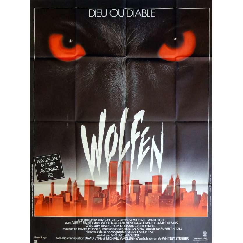 WOLFEN Movie Poster  47x63 in. French - 1981 - Michael Wadleigh, Albert Finney