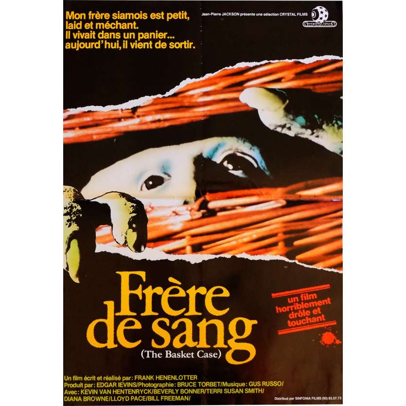 FRERE DE SANG Affiche de film 40x60 cm - 1982 - Kevin van Hentenryck, Franck Henenlotter