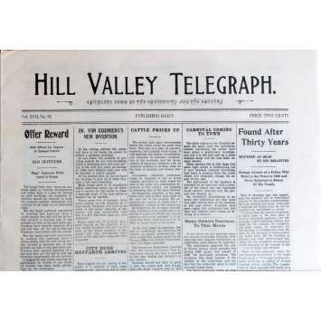 BACK TO THE FUTURE III Newspaper Prop - Hill Valley Telegraph
