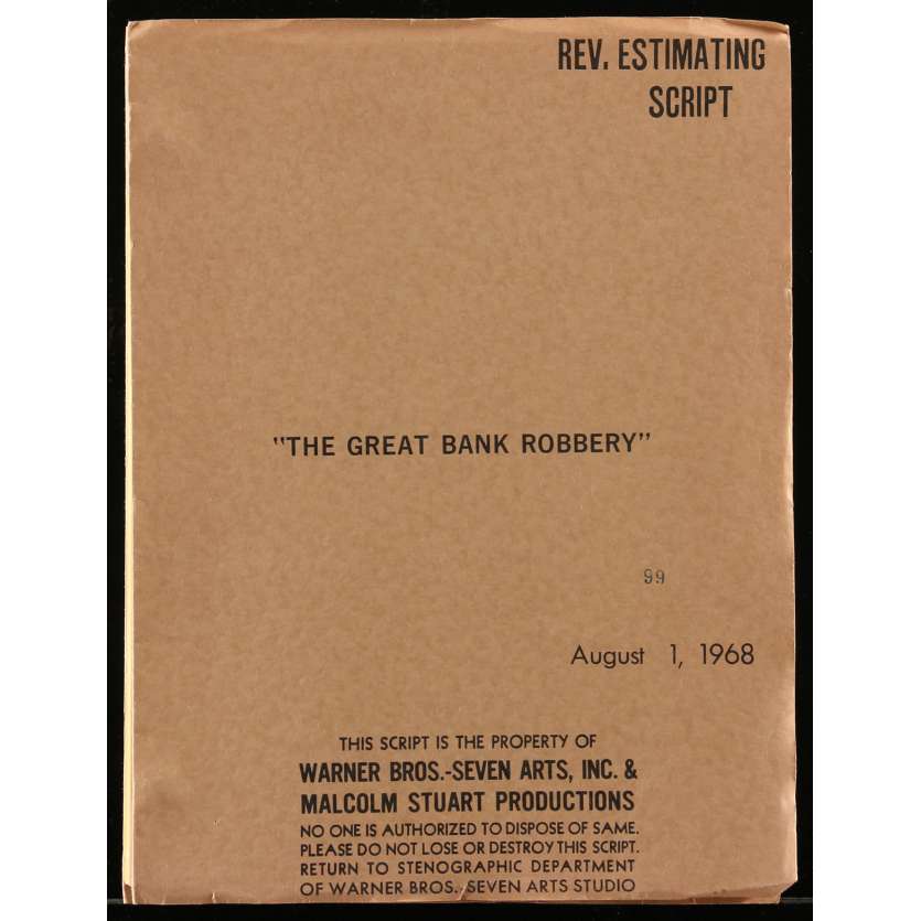 GREAT TRAIN ROBBERY Movie Script  9x12 in. USA - 1979 - Michael Crichton, Sean Connery