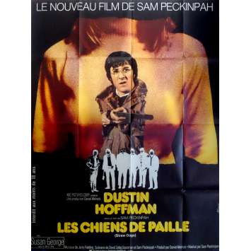 LES CHIENS DE PAILLE Affiche de film 120x160 cm - 1971 - Dustin Hoffman, Sam Peckinpah
