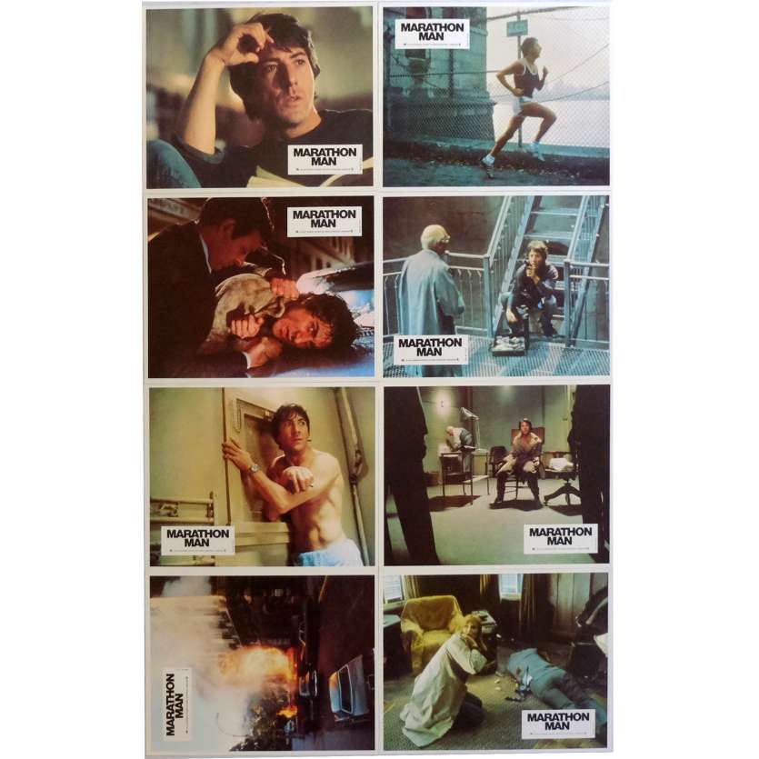 MARATHON MAN Lobby Cards x8 9x12 in. French - 1976 - John Schlesinger, Dustin Hoffman