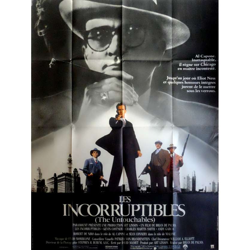 THE UNTOUCHABLES French Movie Poster 47x63 - 1987 - Brian de Palma, Kevin Costner