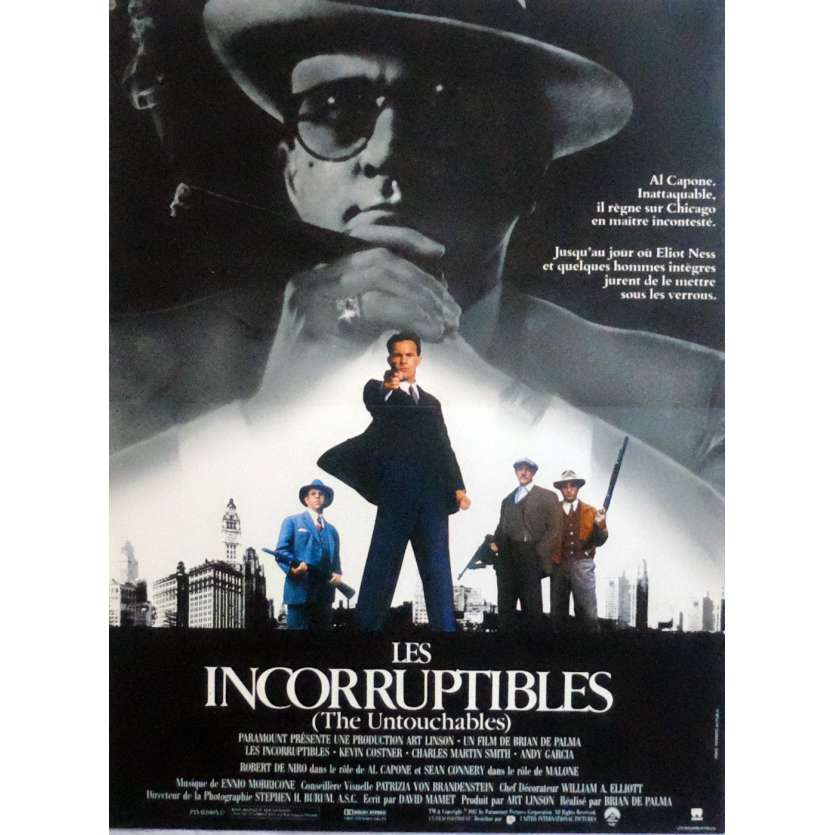 LES INCORRUPTIBLES Affiche de film  40x60 - 1987 - Kevin Costner, Brian de Palma