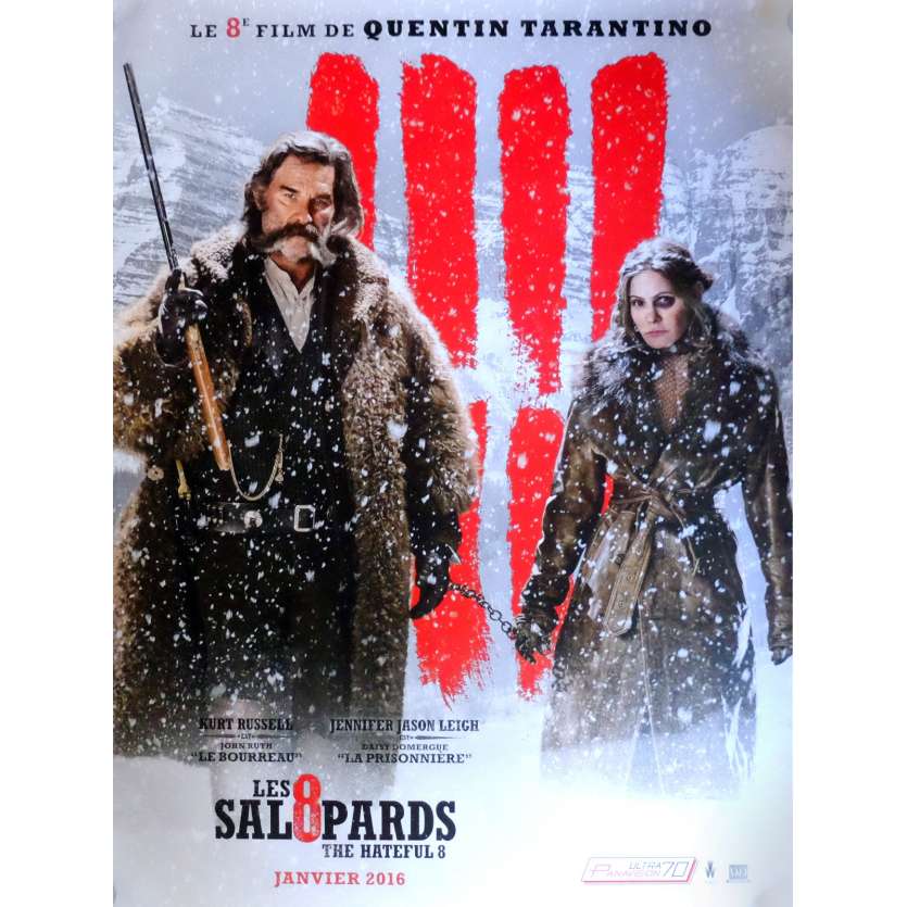 THE HATEFUL EIGHT Movie Poster Adv. Mod. D 15x21 in. French - 2015 - Quentin Tarantino, Kurt Russel