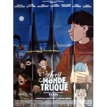 AVRIL ET LE MONDE TRUQUÉ Affiche de film def. 120x160 cm - 2015 - Marion Cotillard, Jacques Tardi