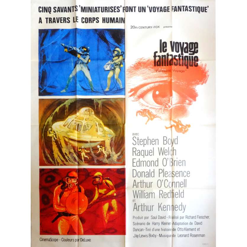 FANTASTIC VOYAGE Movie Poster 47x63 in. French - 1966 - Richard Fleisher, Rachel Welch