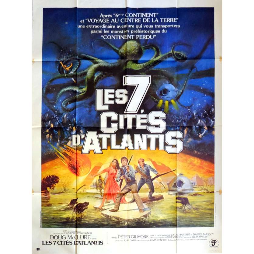 LES 7 CITES D'ATLANTIS Affiche de film  120x160 cm - 1978 - Doug McClure, Kevin Connor