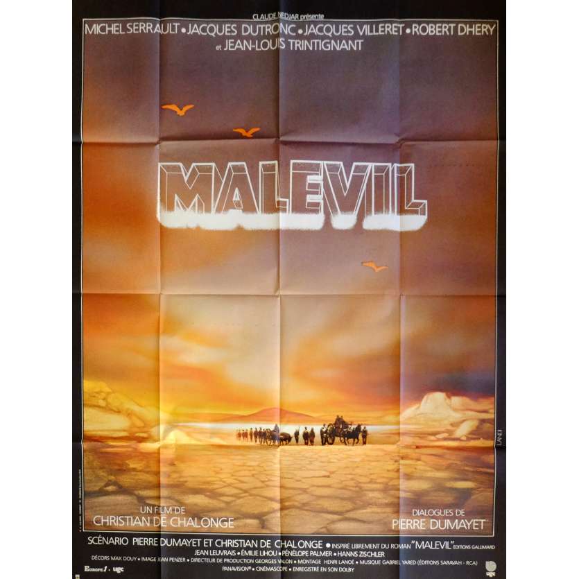 MALEVIL Affiche de film 120x160 cm - 1981 - Michel Serrault, Christian de Chalonge