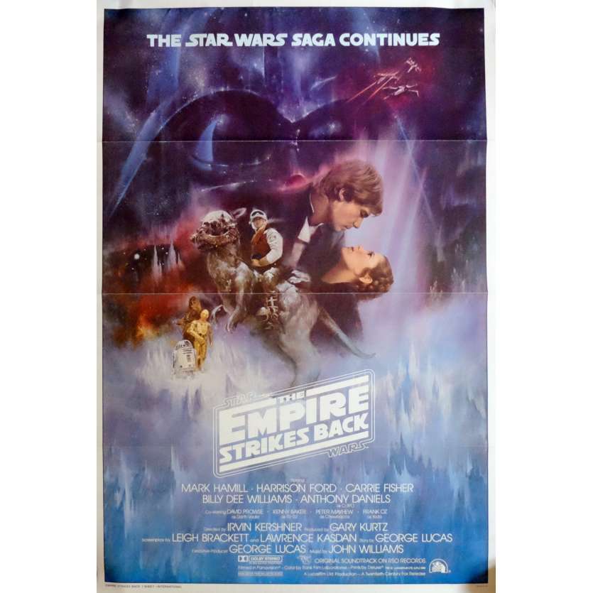 STAR WARS - EMPIRE STRIKES BACK Movie Poster 29x41 in. USA - 1980 - George Lucas, Harrison Ford