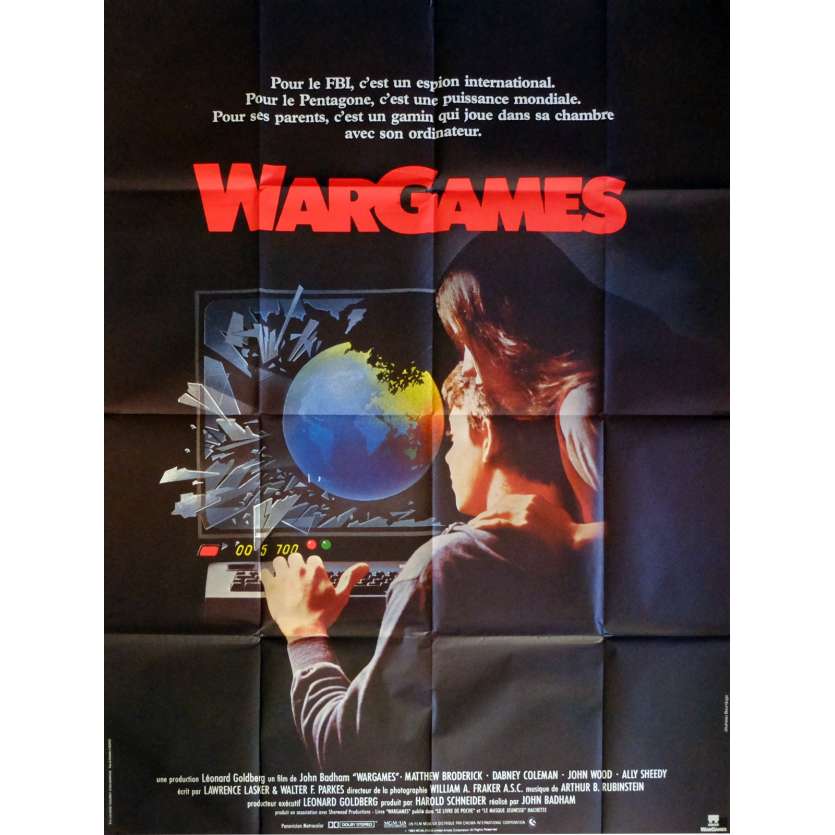 WAR GAMES Movie Poster 47x63 in. French - 1983 - John Badham, Matthew Broderick