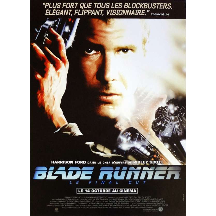 BLADE RUNNER Affiche de film 40x60 cm - 1982 - Harrison Ford, Ridley Scott