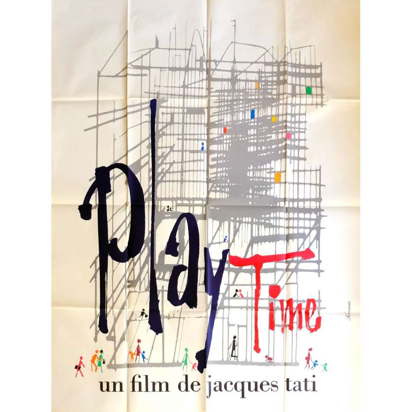 PLAYTIME Movie Poster 47x63 in. French - 1967 - Jacques Tati, Rita Maiden