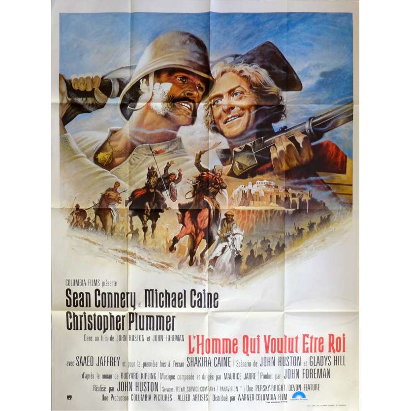 THE MAN WHO WOULD BE KING Movie Poster 47x63 in. French - 1975 - John Huston, Sean Connery