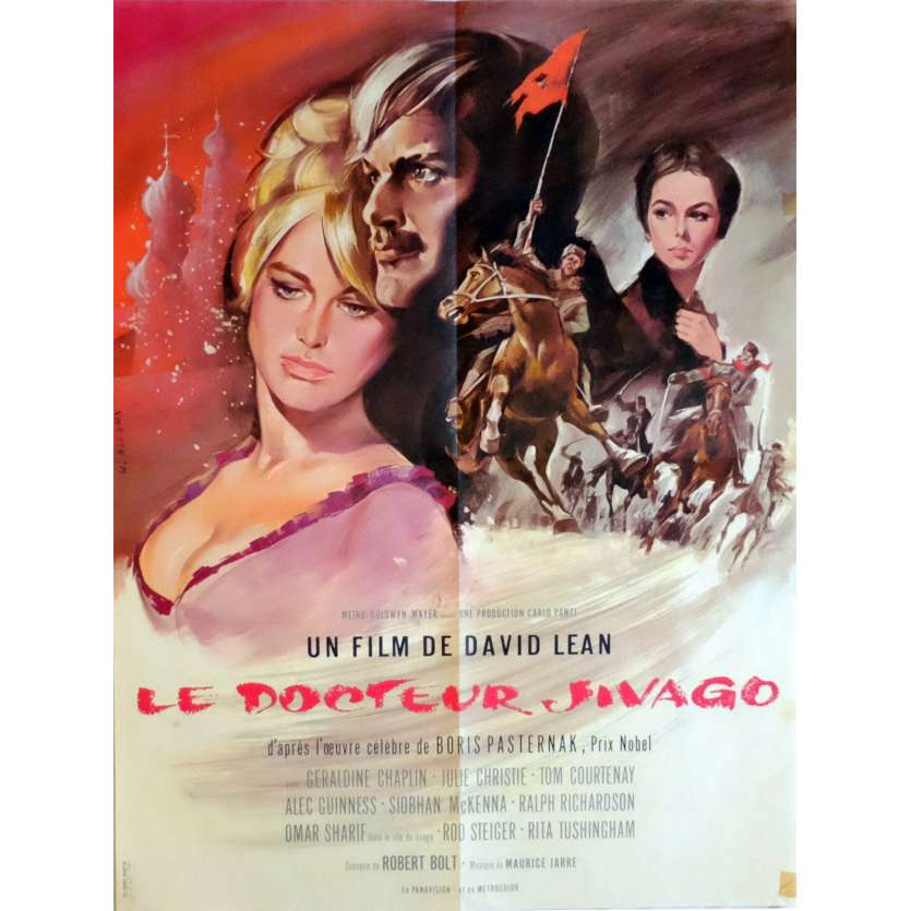 DOCTOR ZHIVAGHO Movie Poster 23x32 in. French - 1965 - David Lean, Omar Sharif