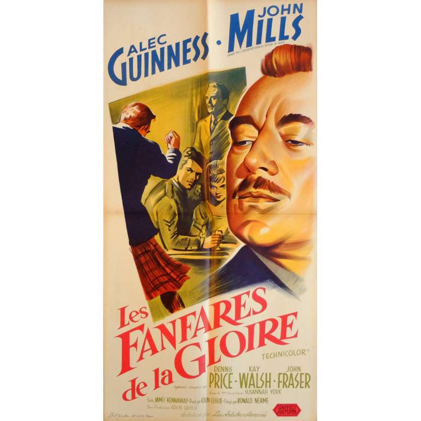 TUNES OF GLORY Movie Poster  15x32 in. French - 1960 - Ronald Neame, Alec Guiness