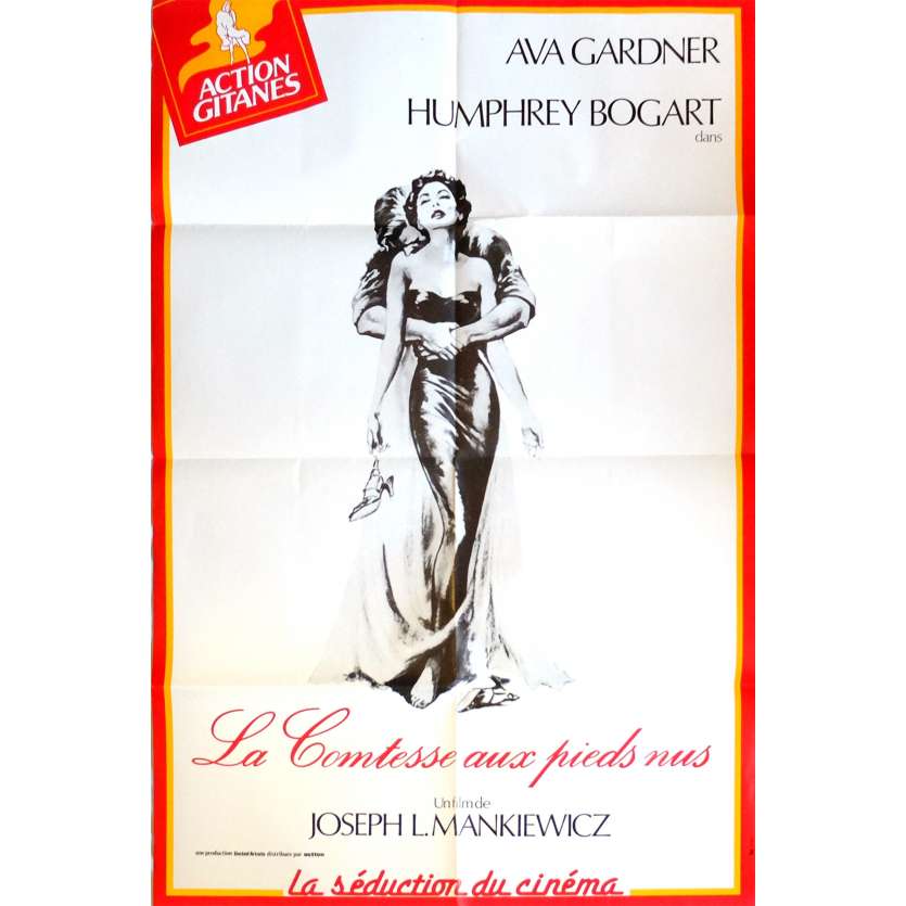 THE BAREFOOT COMTESSA Movie Poster 32x47 in. French - R1970 - Joseph L. Mankiewicz, Ava Gardrner