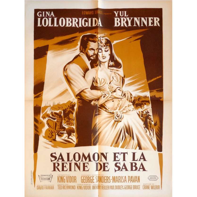 SOLOMON AND SHEBA Movie Poster 23x32 in. French - 1959 - King Vidor, Yul Brynner