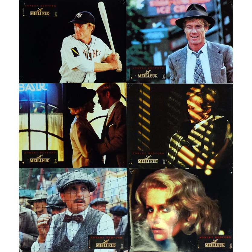 THE NATURAL Lobby Cards x6, Jeu B 9x12 in. French - 1984 - Barry Levinson, Robert Redford