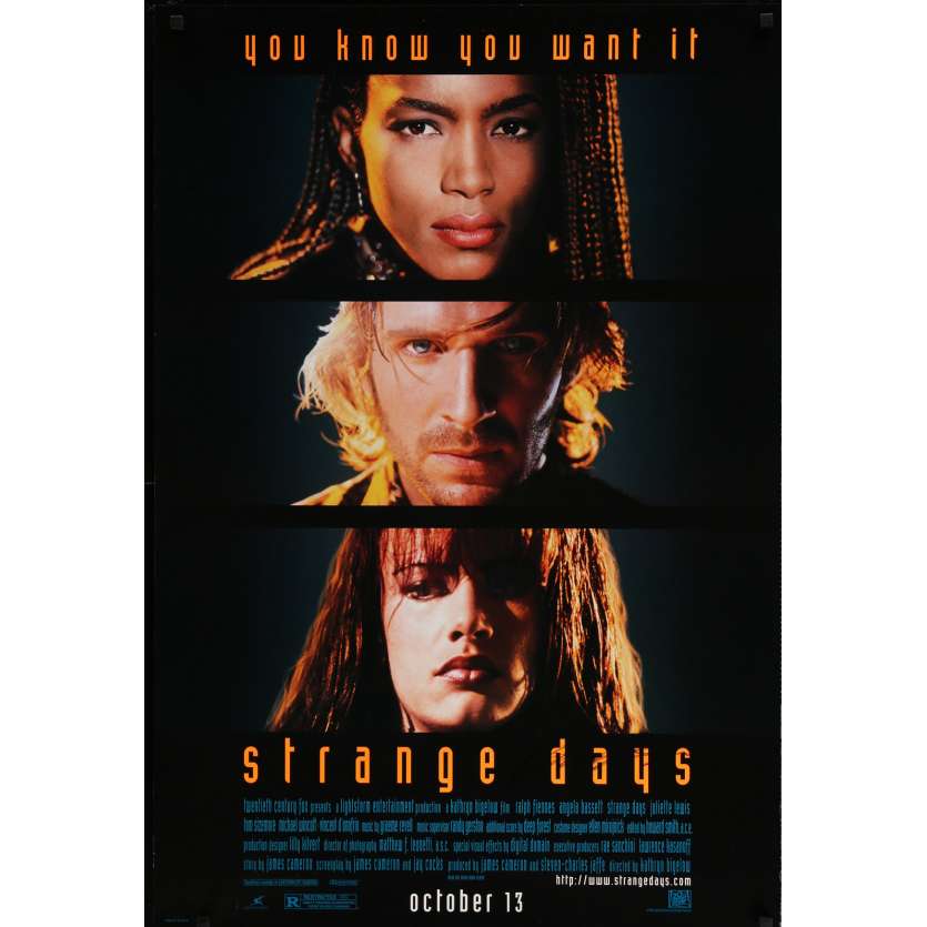 STRANGE DAYS Signed Poster  29x41 in. USA - 1995 - Kathryn Bigelow, Ralph Fiennes