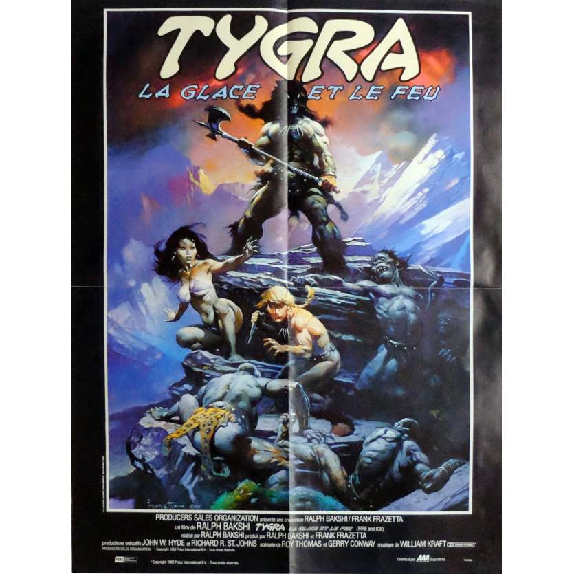 TYGRA LA GLACE ET LE FEU Affiche de film 60x80 cm - 1983 - Randy Norton, Ralph Bakshi