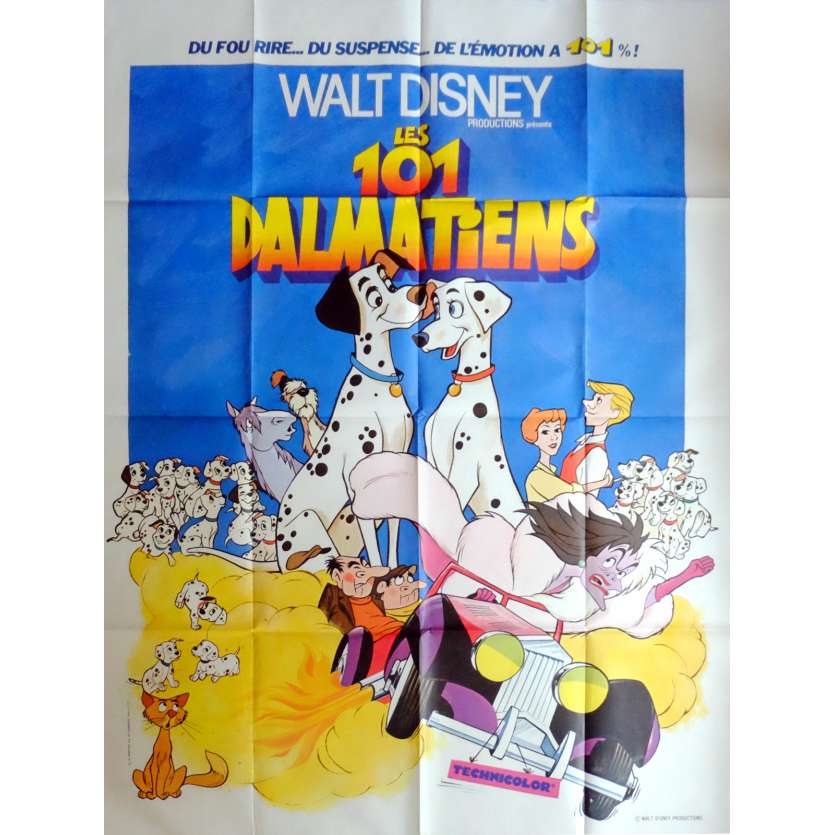LES 101 DALMATIENS Affiche de film 120x160 cm - R1970 - Rod Taylor, Walt Disney