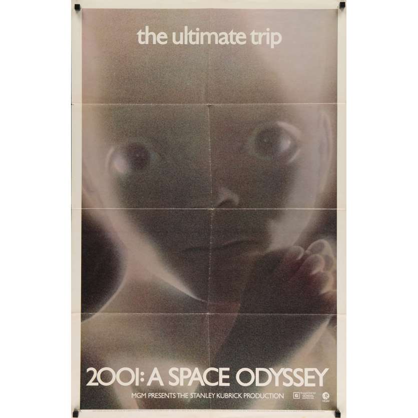 2001: A SPACE ODYSSEY US Movie Poster  27x40 - R70's - Stanley Kubrick, Keir Dullea