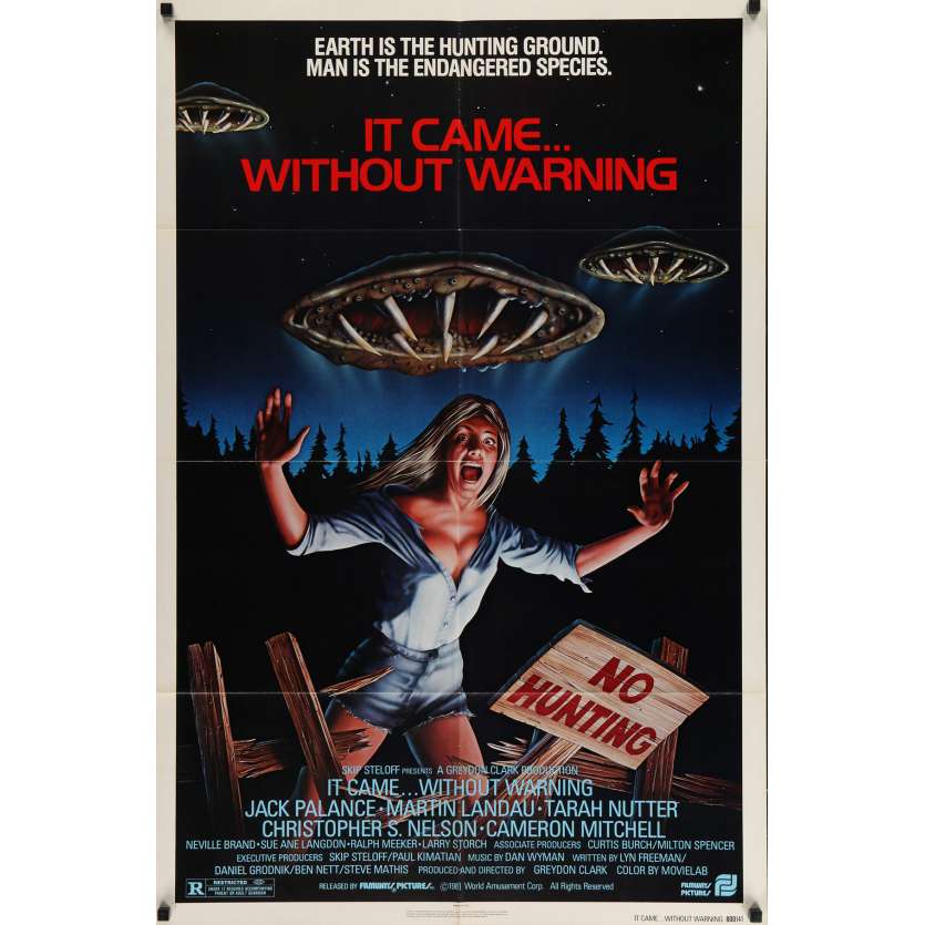 IT CAME WITHOUT WARNING Movie Poster 29x41 in. USA - 1980 - Greydon Clark, Jack Palance