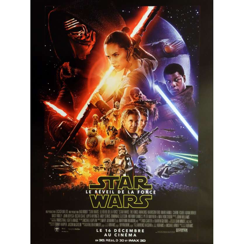 STAR WARS - LE REVEIL DE LA FORCE 7 VII Affiche de film ORIGINALE, Roulée !