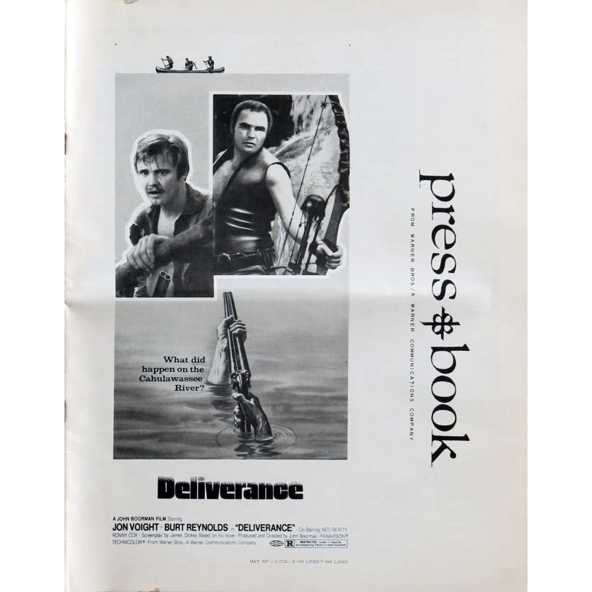 DELIVERANCE Pressbook 20 pages 11x14 in. USA - 1972 - John Boorman, Burt Reynolds