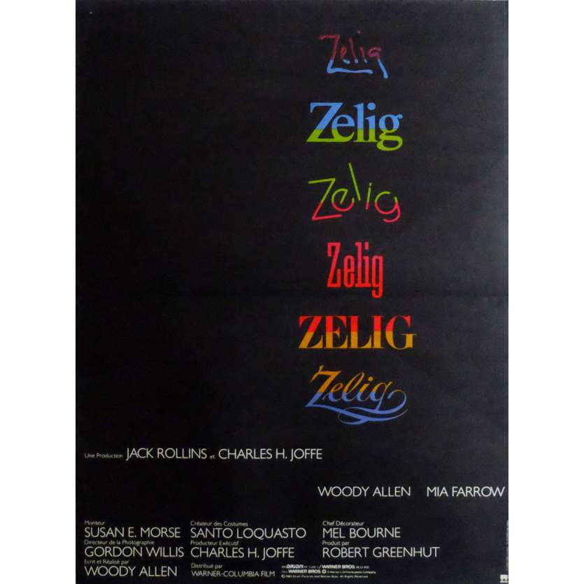 ZELIG Affiche de film 40x60 cm - 1983 - Mia Farrow, Woody Allen