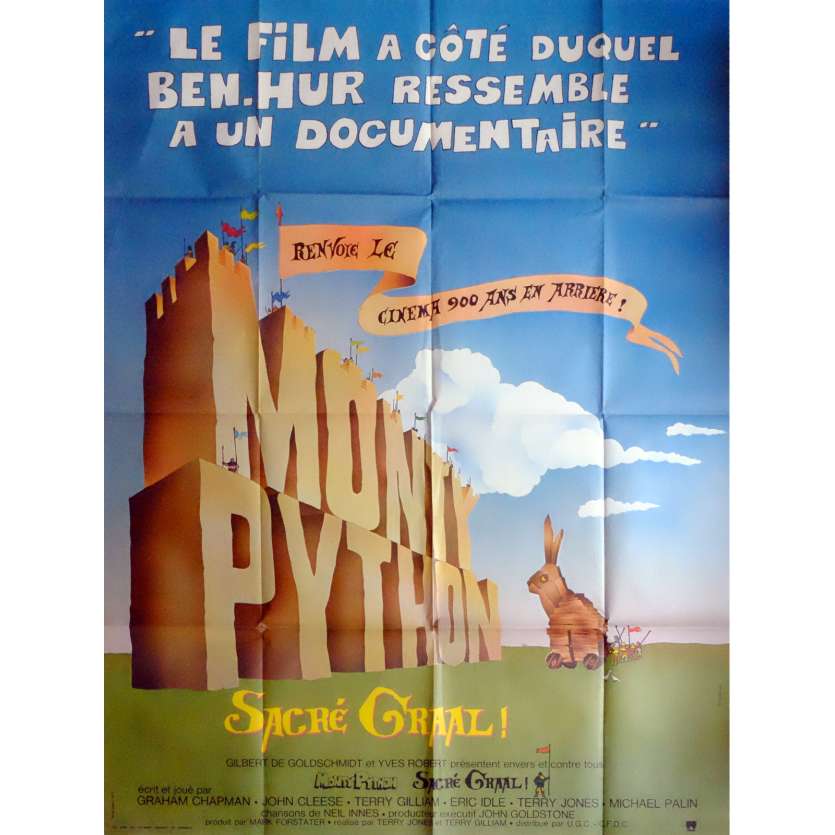 MONTY PYTHON SACRE GRAAL Affiche de film 120x160 cm - 1975 - John Cleese, Terry Gilliam