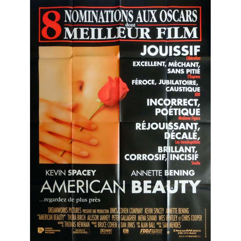 AMERICAN BEAUTY Affiche de film 120x160 cm - 1999 - Kevin Spacey, Sam Mendes