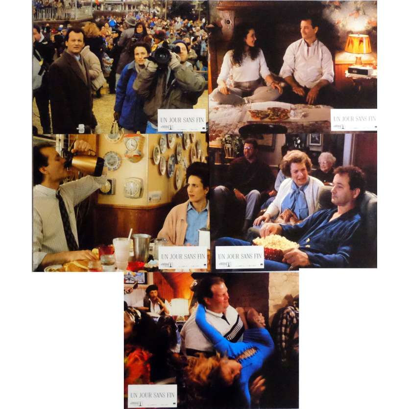 GROUNDHOG DAY Lobby Cards x5 9x12 in. French - 1993 - Harold Ramis, Bill Murray