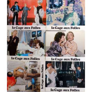 BIRDCAGE Lobby Cards x6 9x12 in. French - 1978 - Edouard Molinaro, Michel Serrault