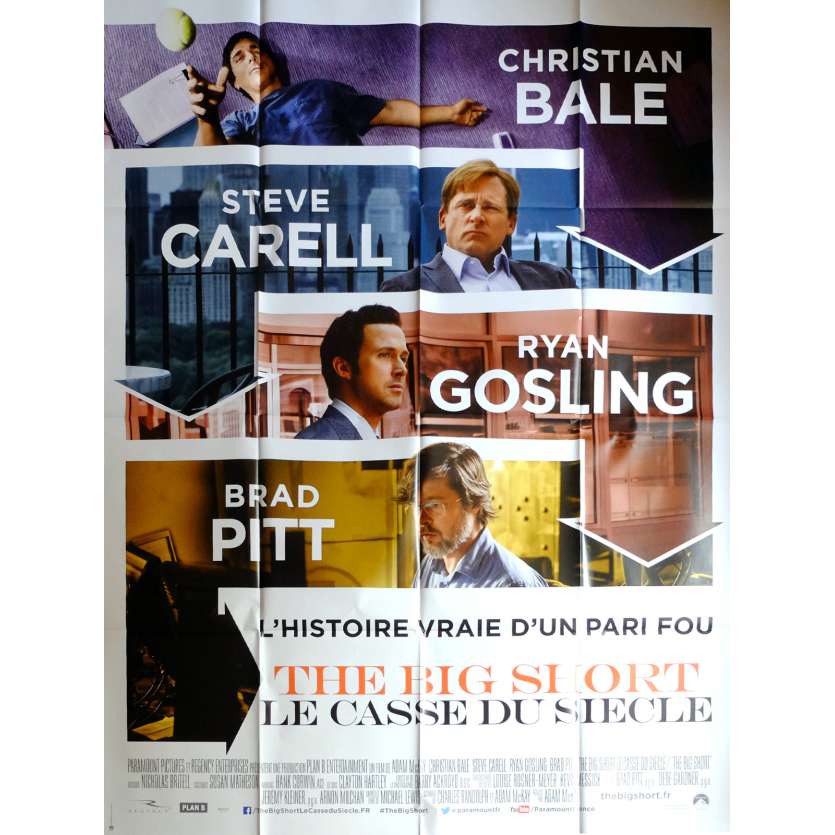 THE BIG SHORT Movie Poster  47x63 in. French - 2015 - Adam McKay, Christian Bale