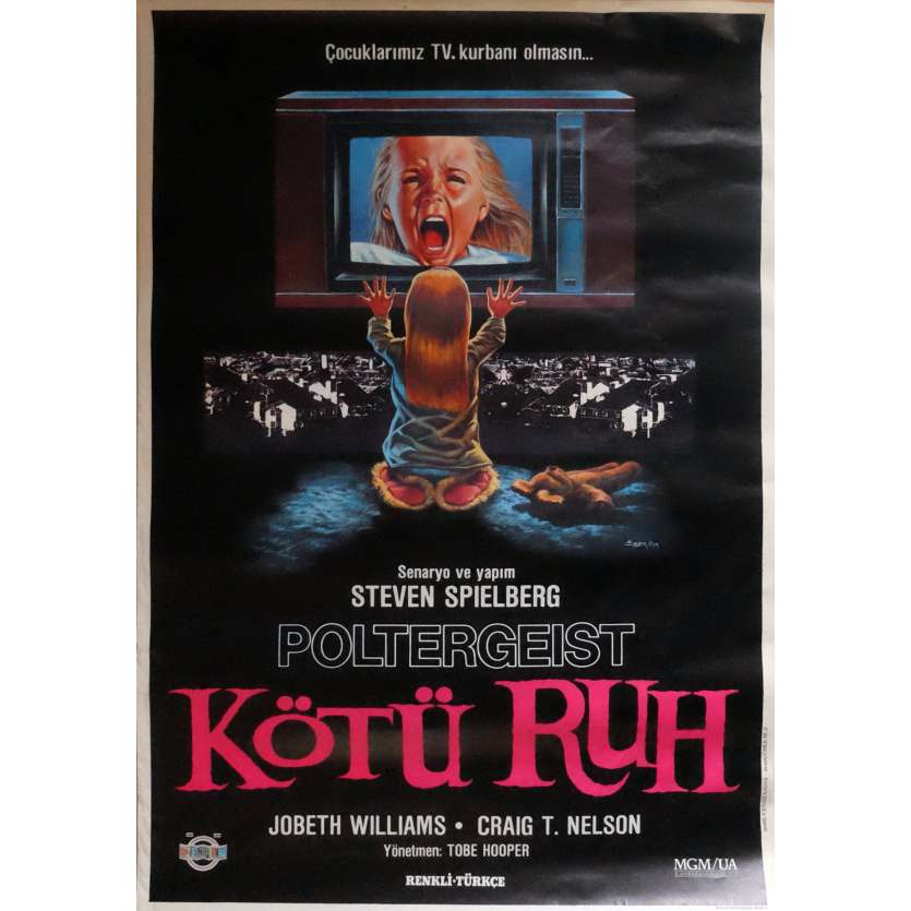 POLTERGEIST Movie Poster 29x40 in. Turkish - 1982 - Steven Spielberg, Heather o'rourke