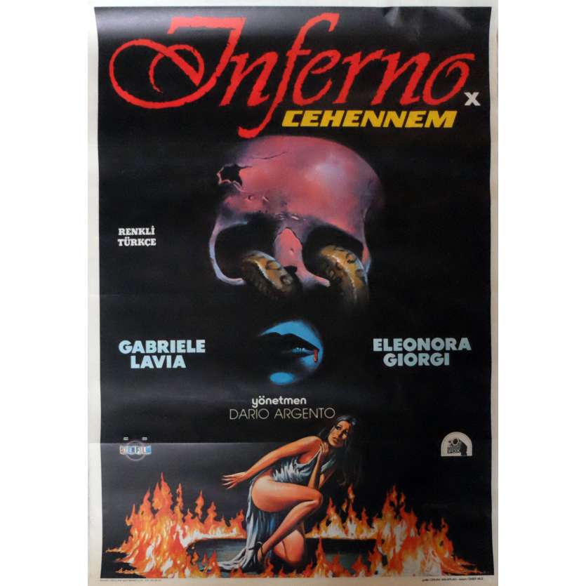 INFERNO Movie Poster  29x40 in. Turkish - 1980 - Dario Argento, Daria Nicolodi