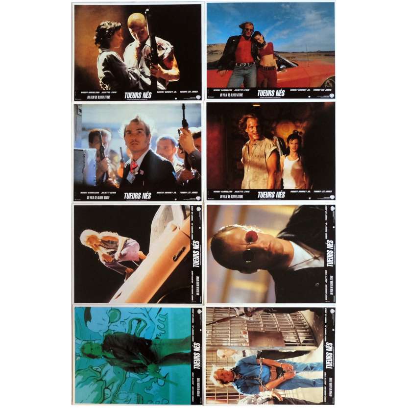 NATURAL BORN KILLERS Lobby Cards x8 9x12 in. French - 1994 - Oliver Stone, Woody Harrelson