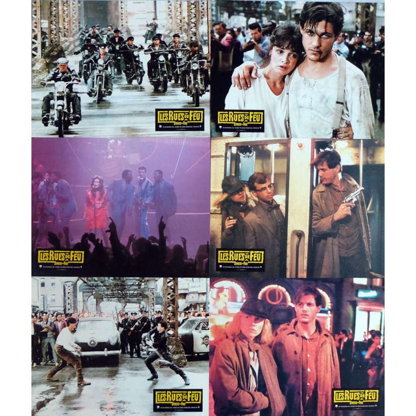 THE STREETS OF FIRE Lobby Cards x6 , jeu A 9x12 in. French - 1984 - Walter Hill, Michael Paré