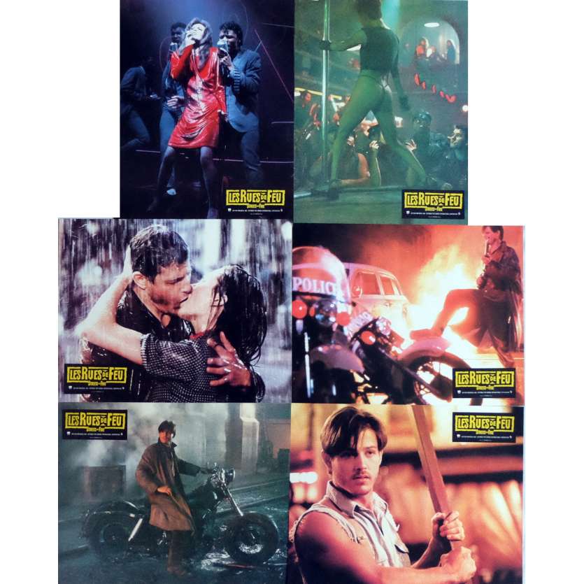 THE STREETS OF FIRE Lobby Cards x6, Jeu B 9x12 in. French - 1984 - Walter Hill, Michael Paré