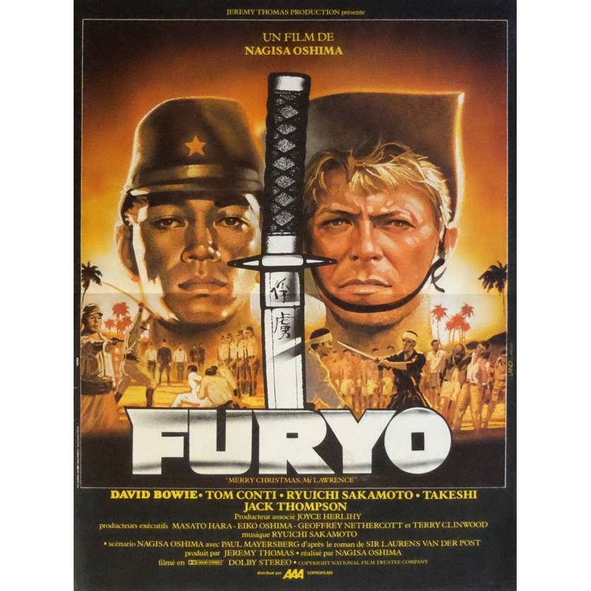MERRY CHRISTMAS MR LAWRENCE Movie Poster  15x21 in. French - 1983 - Nagisa Oshima, David Bowie